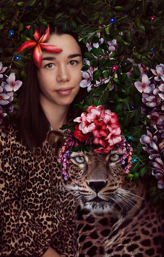Leopard image with a teenager