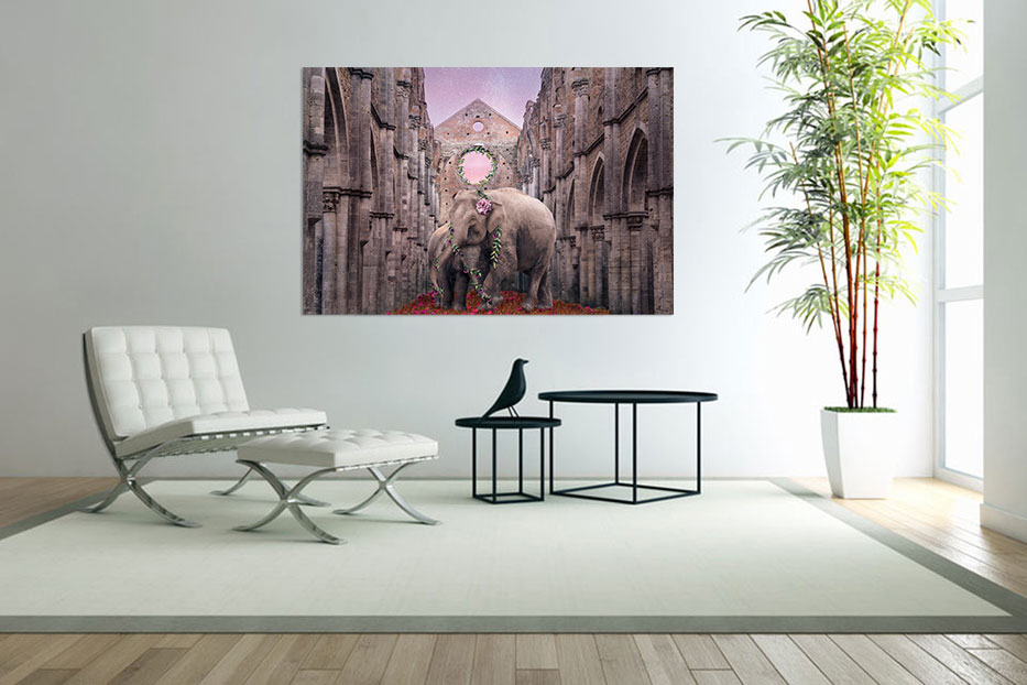 Fine art print in a room